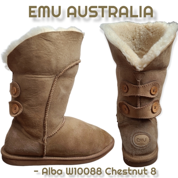 Alba W088 Chestnut Suede Sheepskin Wool 